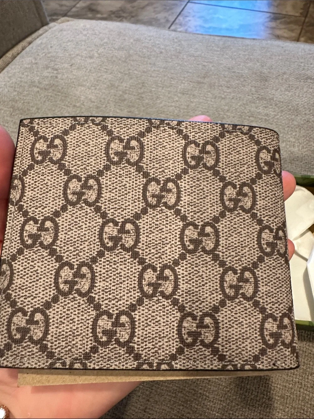 Tiger Print Bi-Fold Wallet - Brown